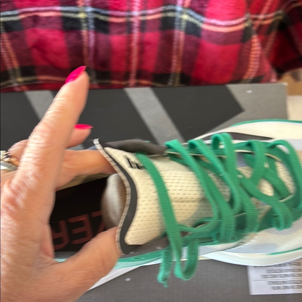 Adidas Adizero Boston 11 Shoes - White and Black and Green - Picture 6 of 6